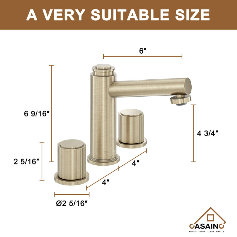 CASAINC 8 in. Widespread Bathroom Faucet with Pop-Up Drain in Spot ...